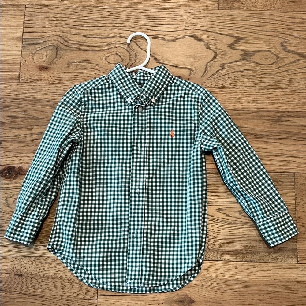Polo by Ralph Lauren Green Gingham Button-Down Shirt for Kids